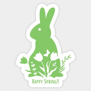 Happy Spring Easter Bunny Sticker